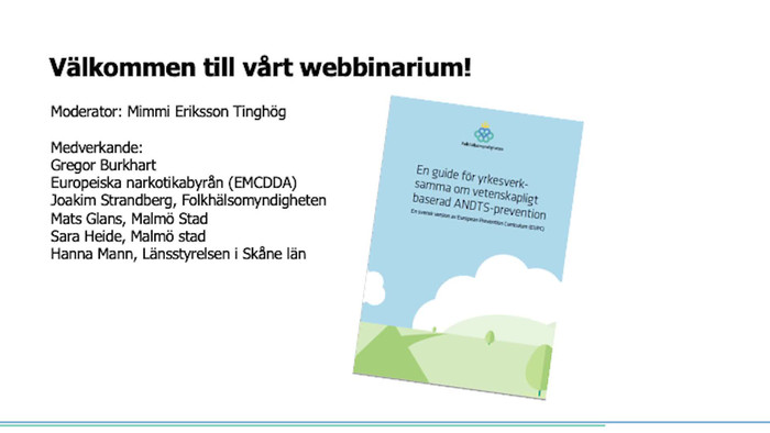 Webbinarium om En guide för yrkesverksamma om vetenskapligt baserad ANDTS-prevention.