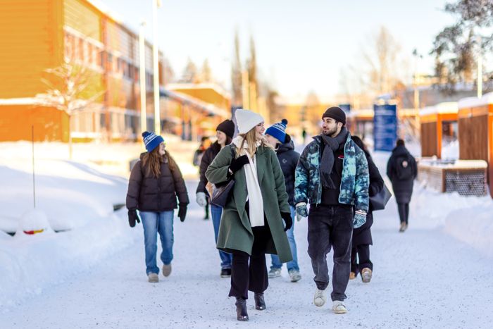 Students walking on campus