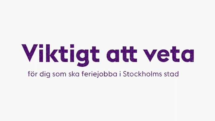 Animerad film som beskriver vad du behöver veta inför ditt feriejobb