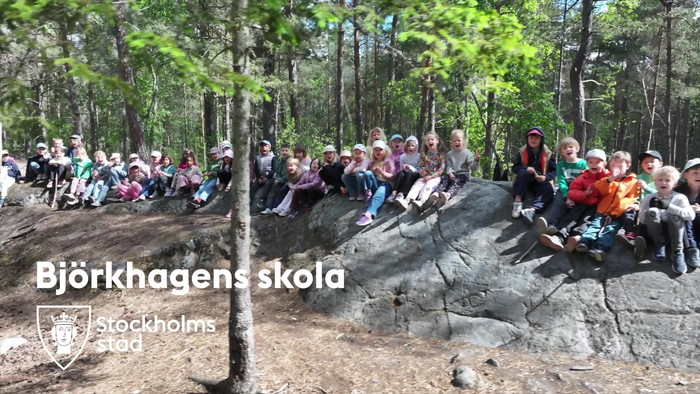 Elever p&aring; Bj&ouml;rkhagens skola